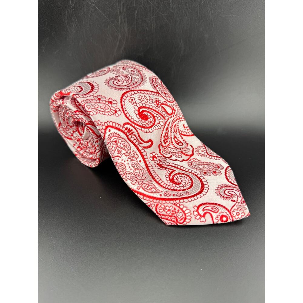 Pink & Red Paisley Necktie